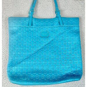 Michael Kors Shoulder Tote | Jet Set Signature Quilted Bag | Summer Blue  |